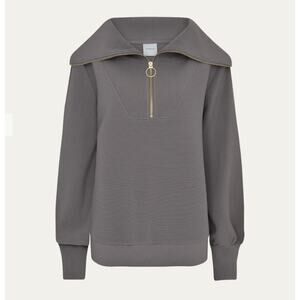 Varley Vine Oversized 1/2-Zip Pullover Sweatshirt Charcoal sz XS Long Sleeve